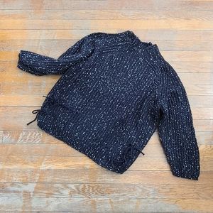 INC Black/white Speckled Knit Sweater XL NWT Lace Detail at hem